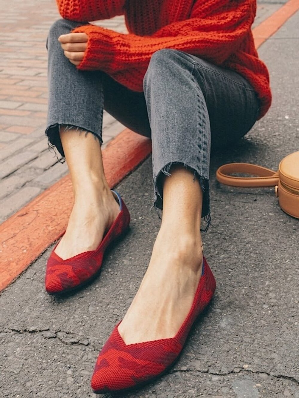 Rothy's The Point In Red Camo Slip On Women's Flats Size 8